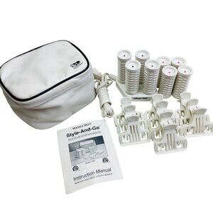 Vintage Voltage Valet Style-And-Go Travel Hot Roller Set w/ Clips & Case 80s New